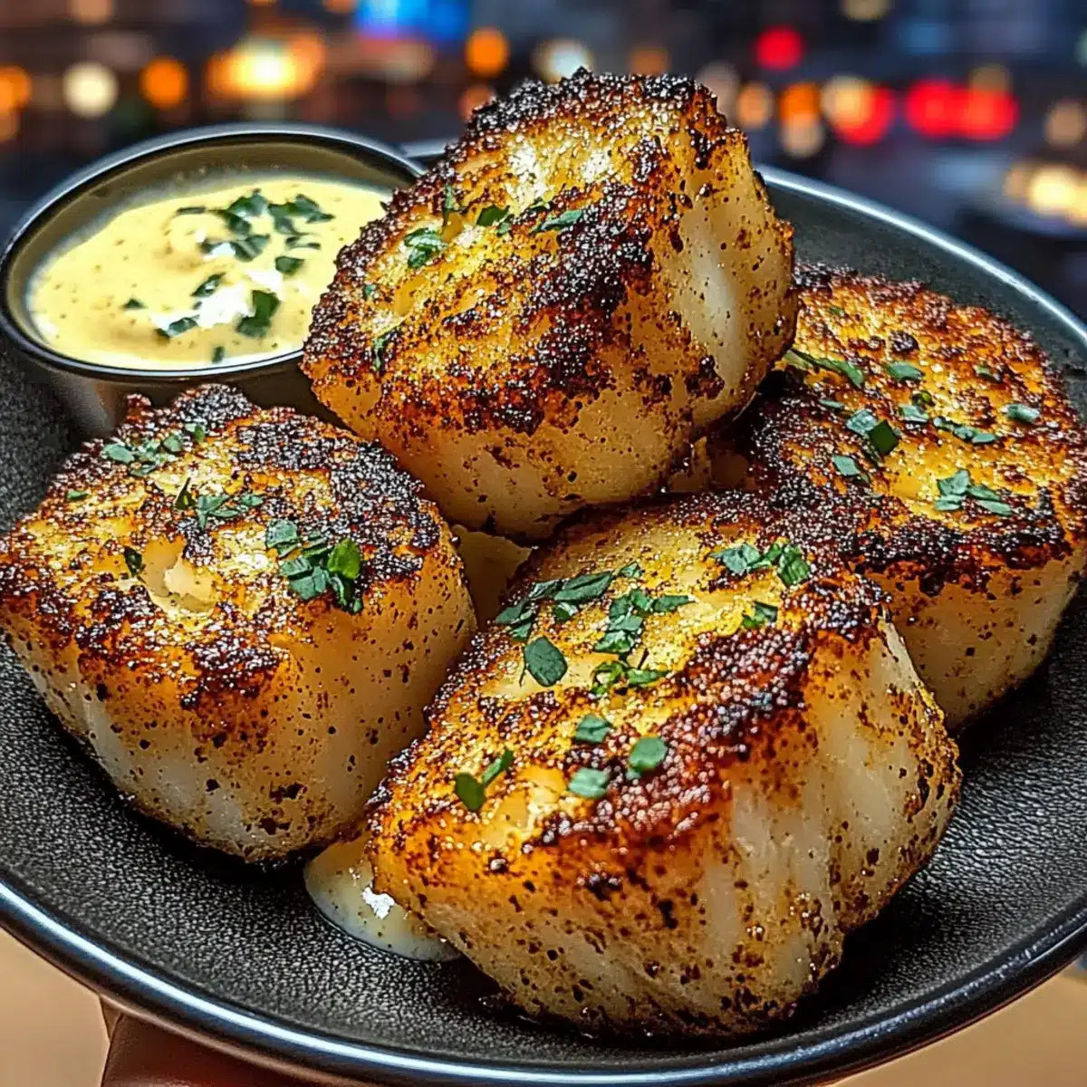 Cajun Cod Bites with Lemon Yogurt Sauce