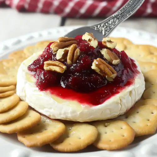 Baked Brie with Cranberry Sauce