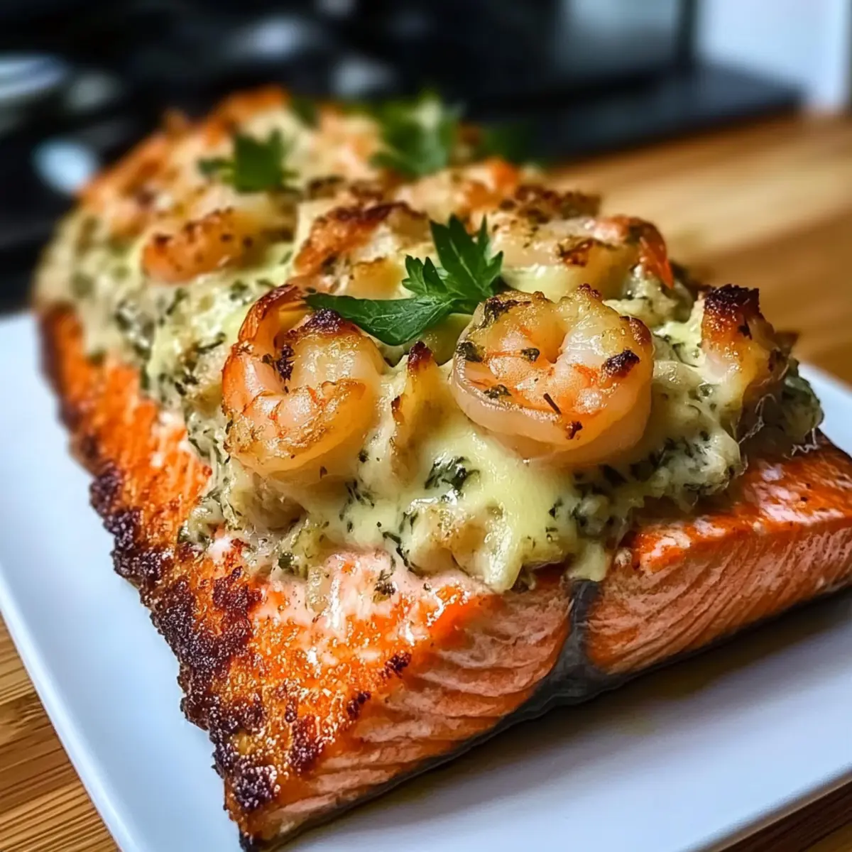 Crab and Shrimp Stuffed Salmon
