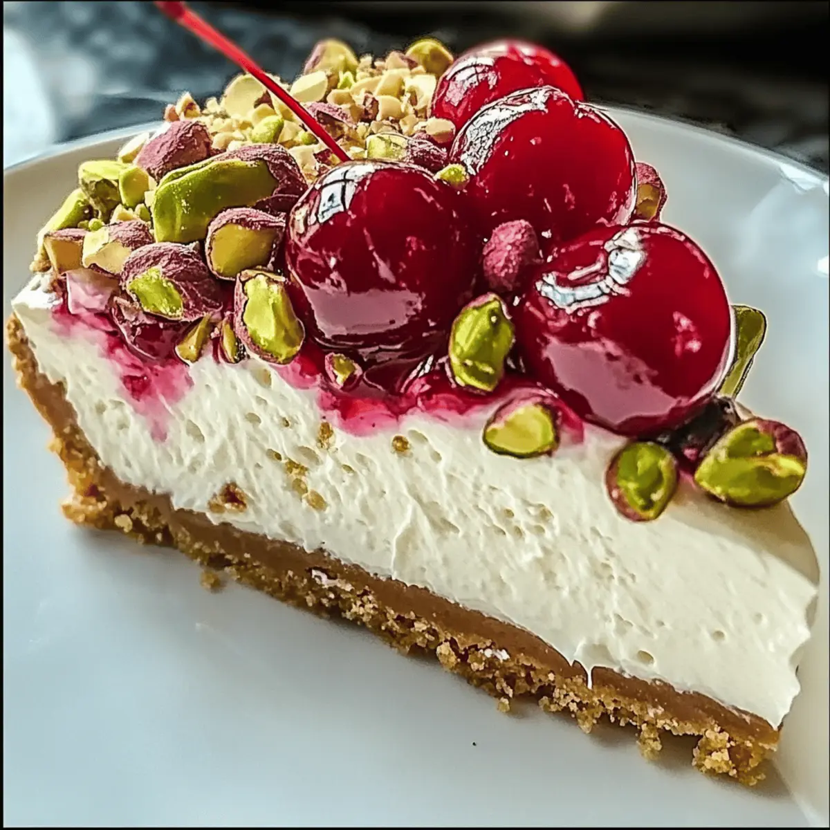 Cherry Pistachio Cheesecake