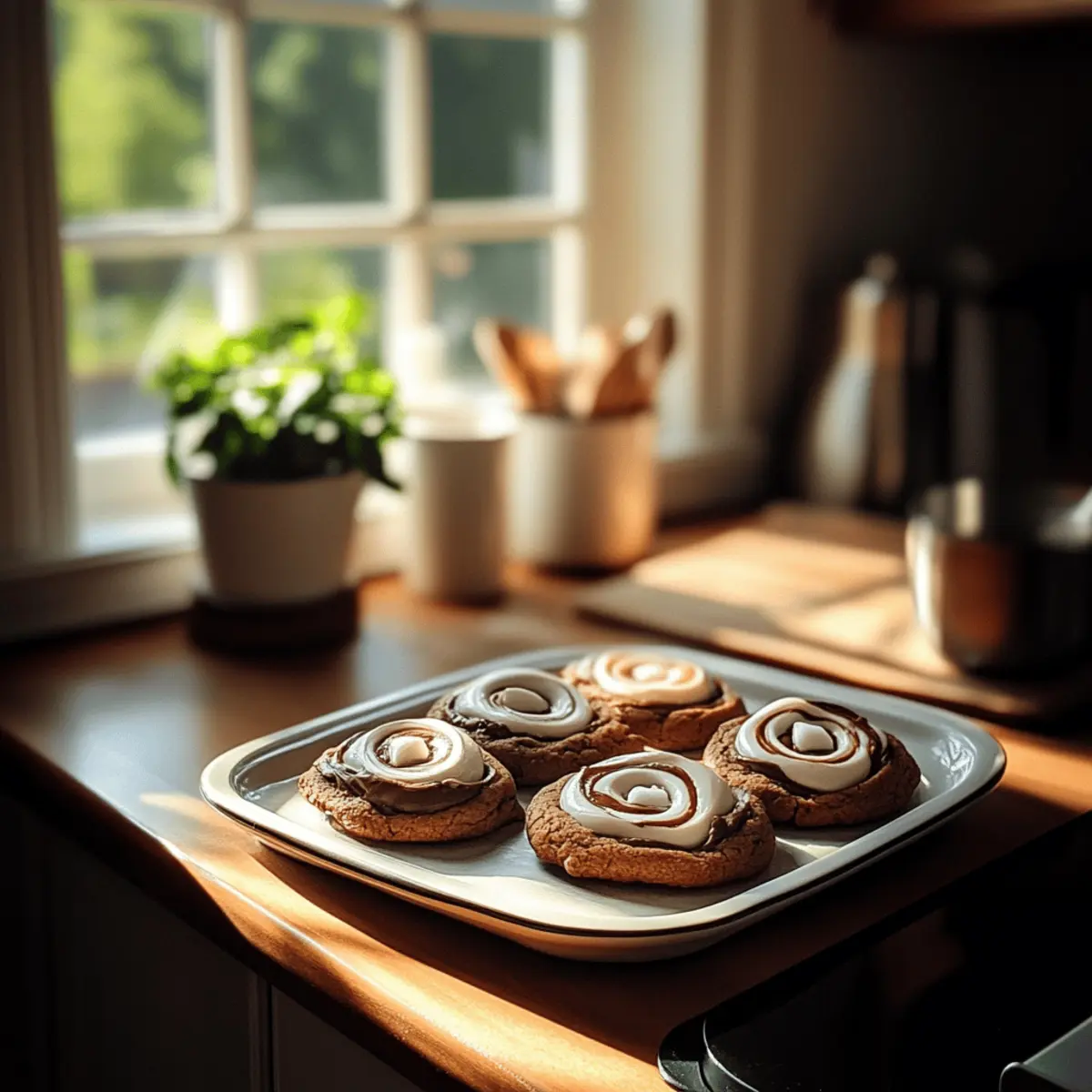 Chocolate Marshmallow Swirl Cookies