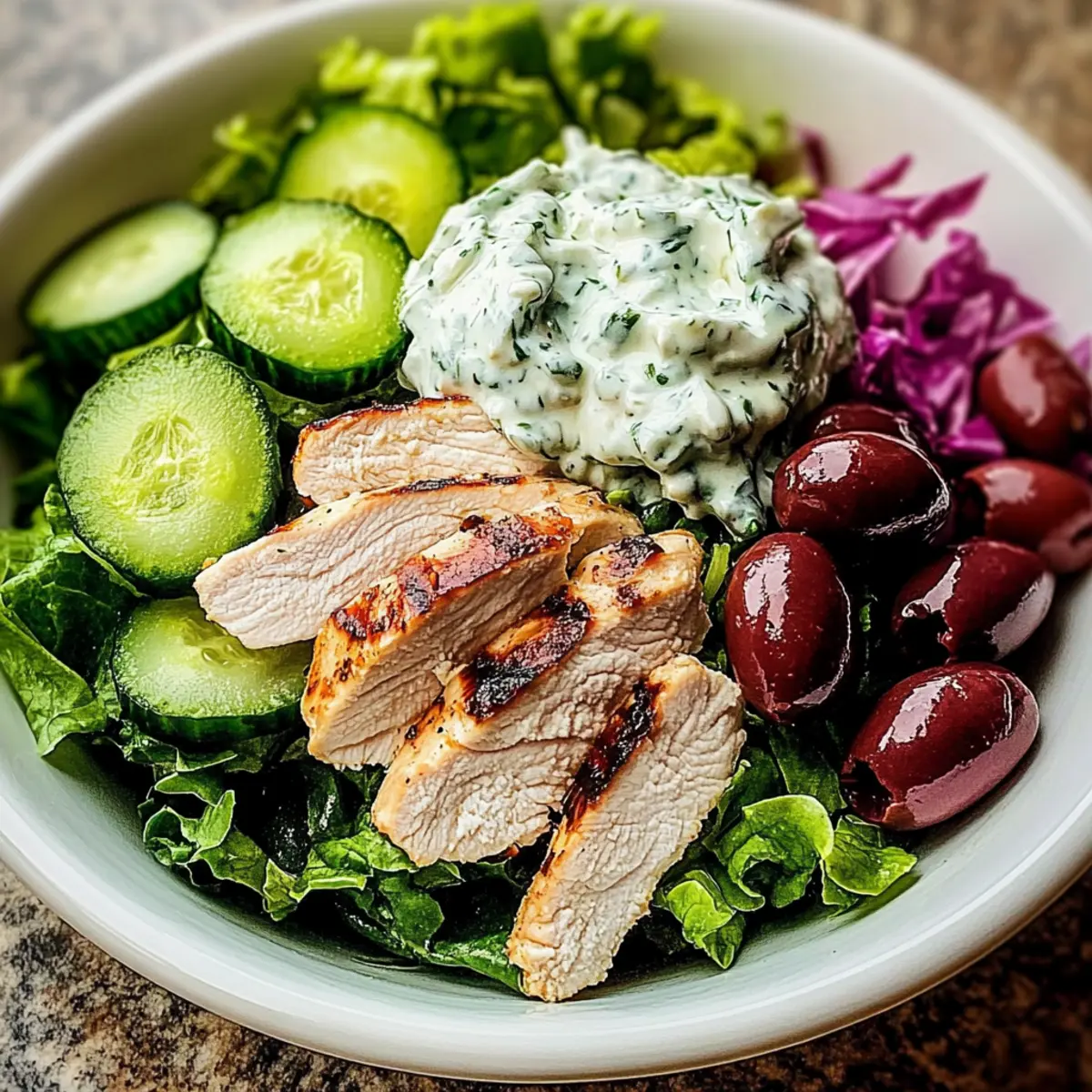 Greek Tzatziki Chicken Salad Bowl