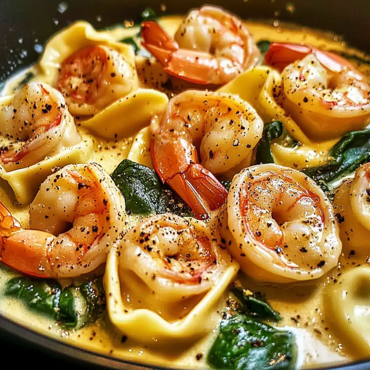 Shrimp Tortellini with Garlic Sauce