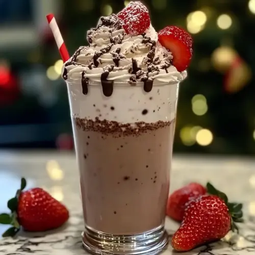 Santa’s Chocolate Strawberry Frappe