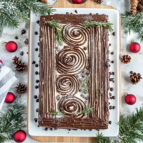 Delicious Christmas Yule Log Sheet Cake