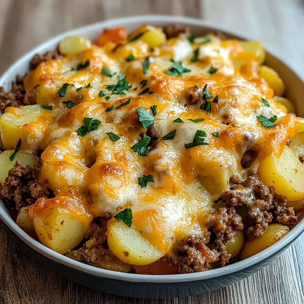 Cheesy Ground Beef and Potato Casserole