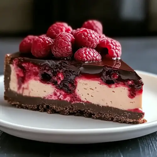 Indulgent Dark Chocolate Raspberry Cheesecake Bliss