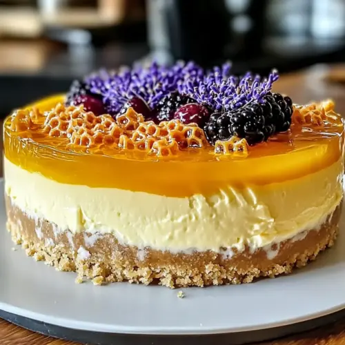 Ultimate Lemon Lavender Cheesecake with Honeycomb