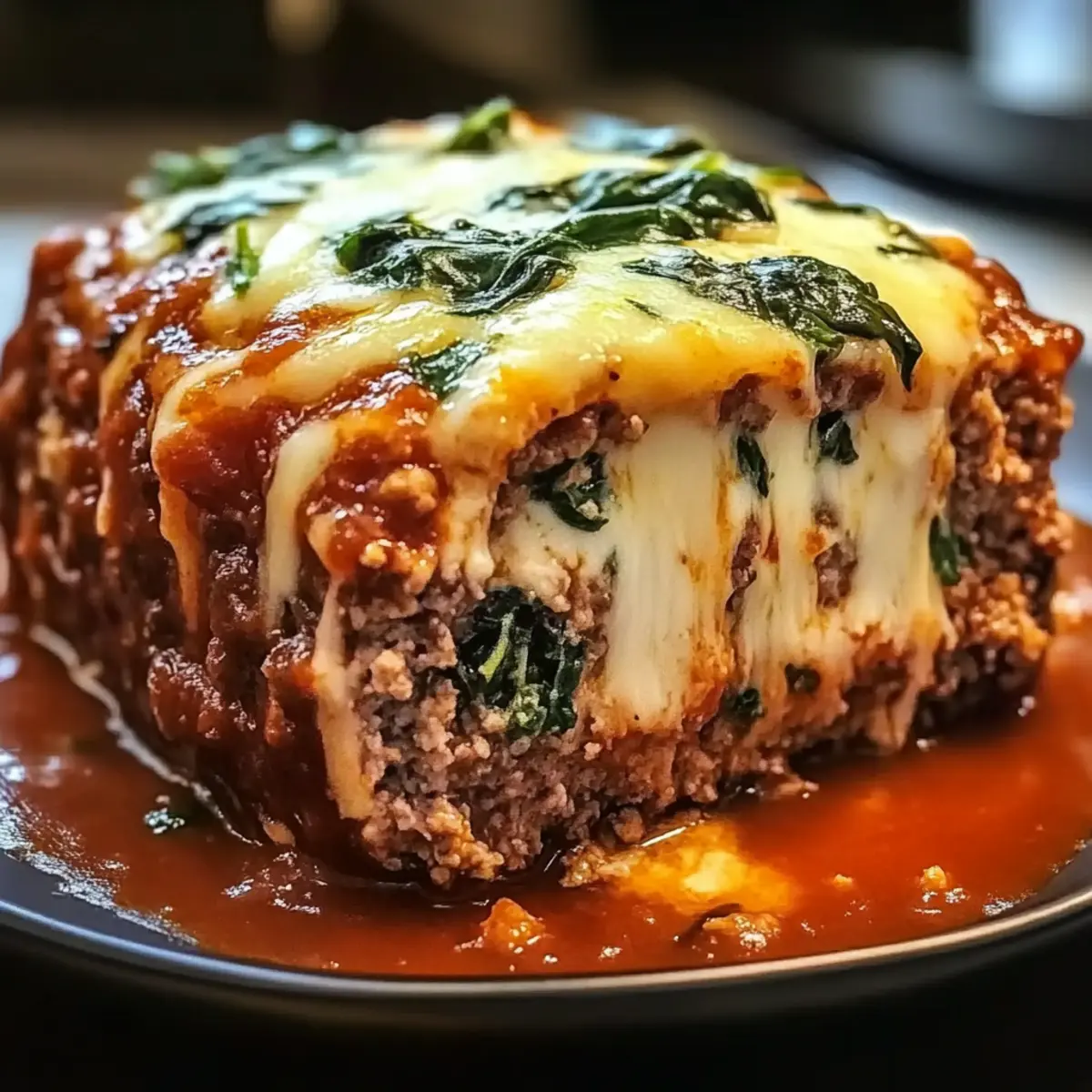 Cheesy Stuffed Italian Meatloaf