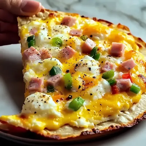 Simple Breakfast Tortilla Pizza