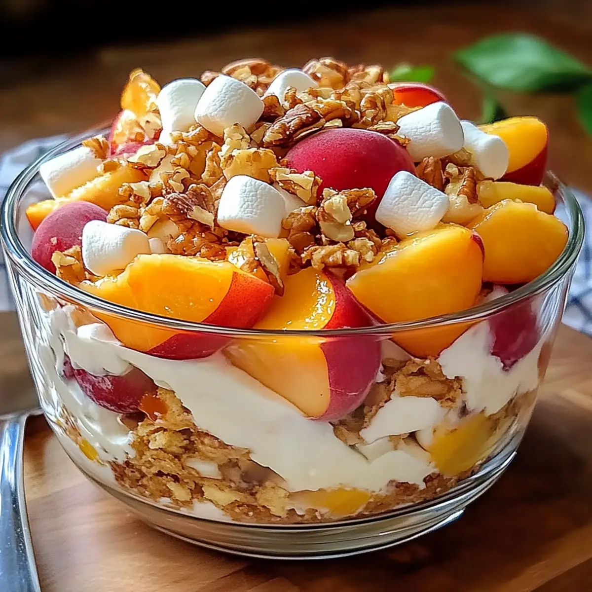 Irresistible Peach Cobbler Cheesecake Fruit Salad Recipe