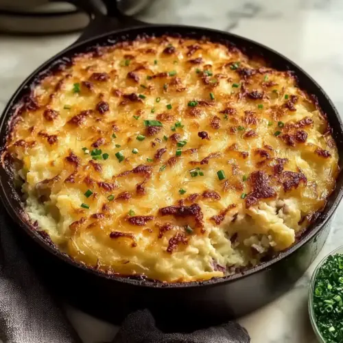 Cheesy Corned Beef Colcannon Casserole