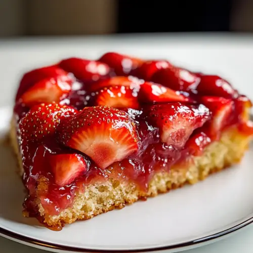 Strawberry Rhubarb Upside Down Cake