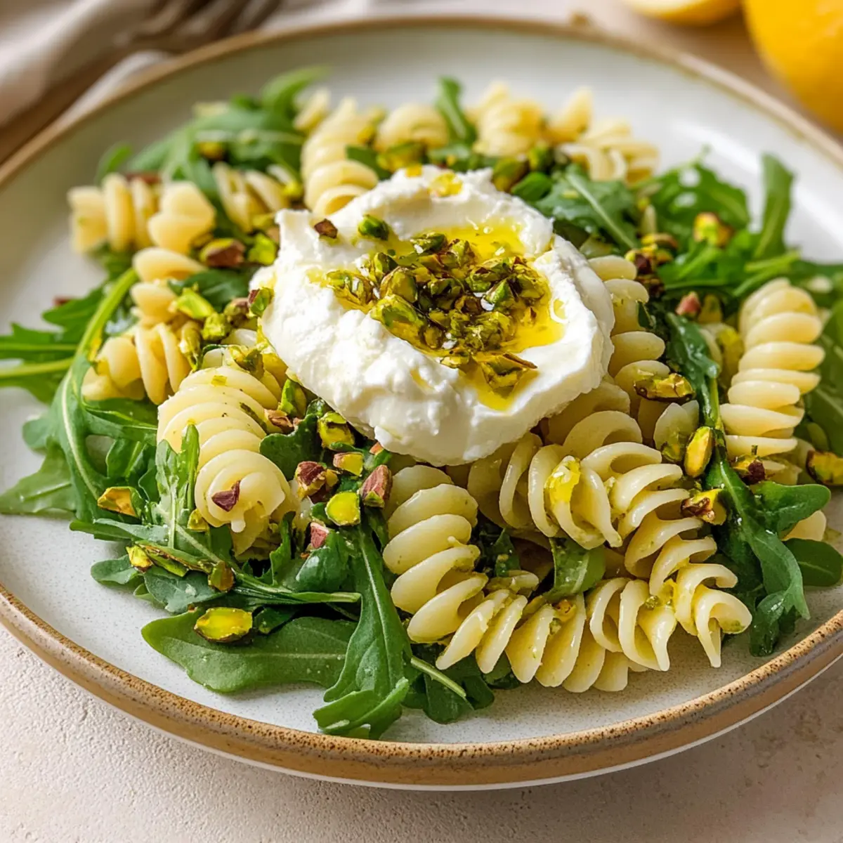 Lemon Burrata Pasta Salad
