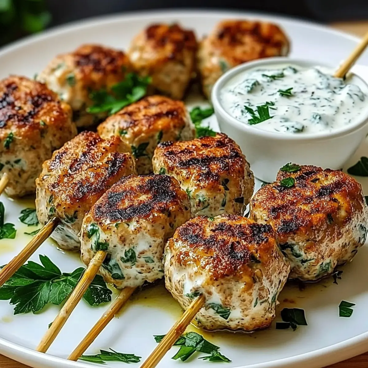 Chicken Kofta Garlic Yogurt Sauce