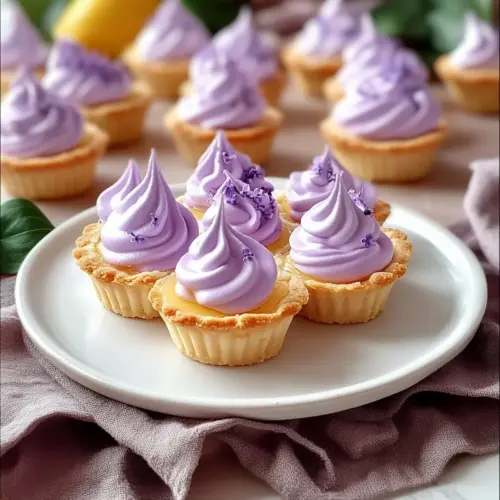Mini Lemon Tart with Lilac Meringue