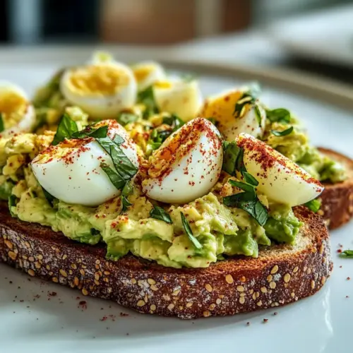 Avocado Egg Salad Toast with Paprika