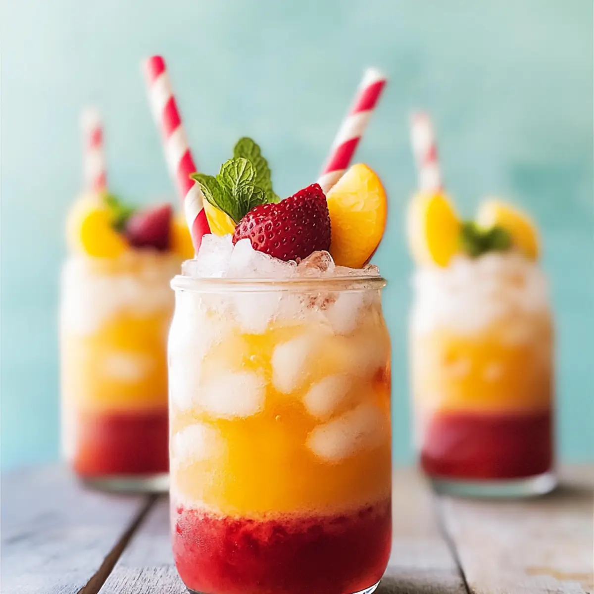 Roasted Peach and Strawberry Fizz