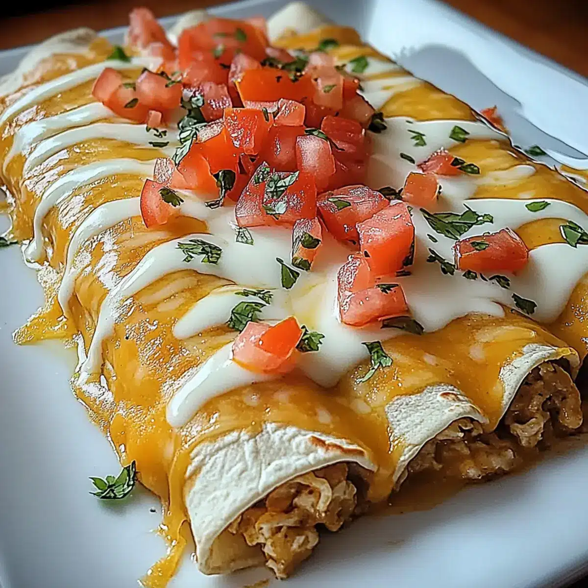 Indulgent Queso Chicken Enchiladas