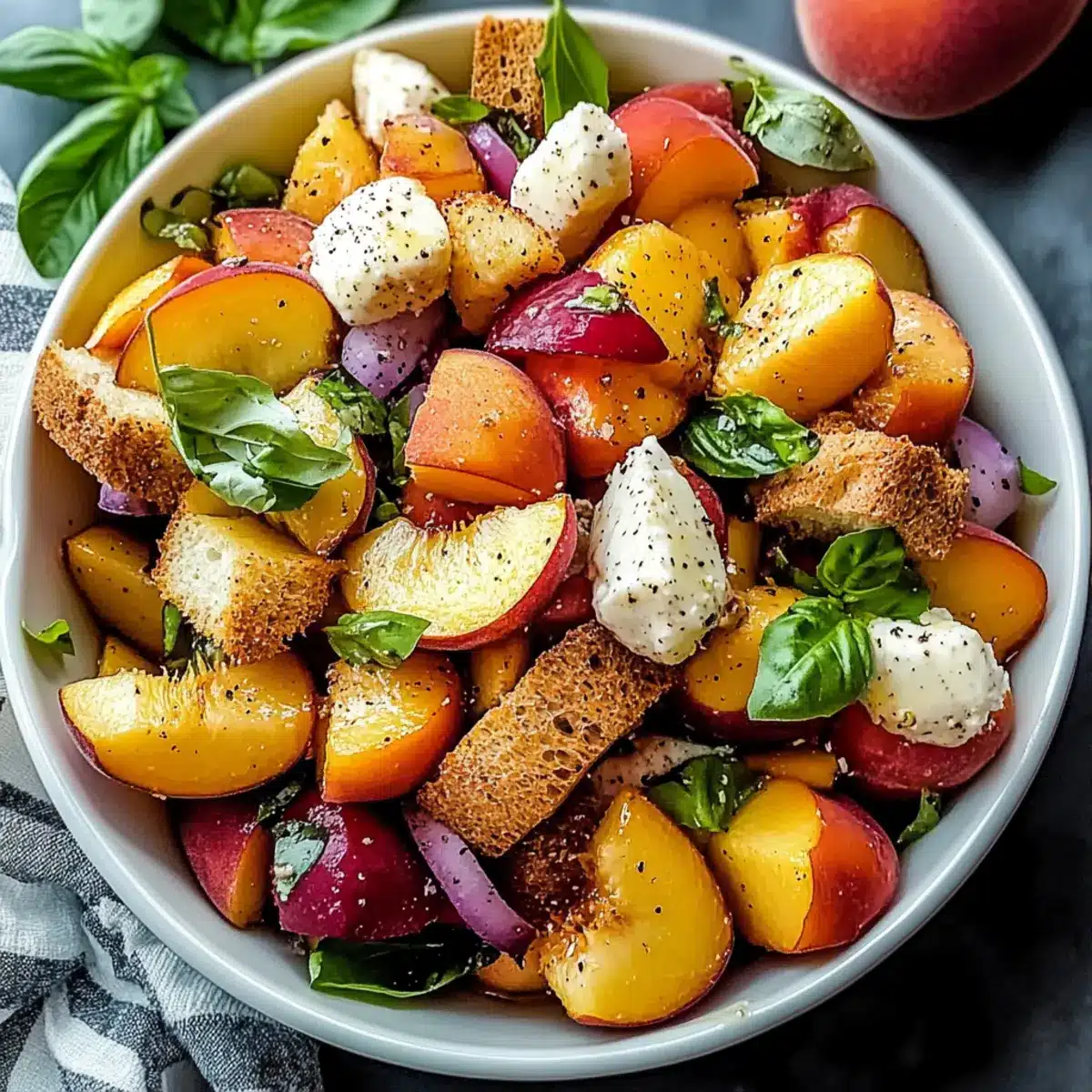 Peach Panzanella Salad Summer