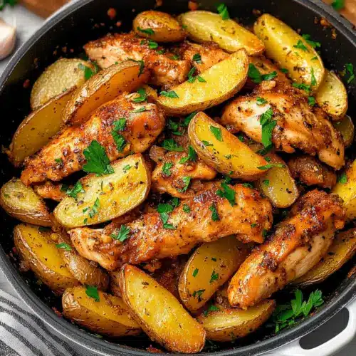 Garlic Chicken and Potatoes Skillet