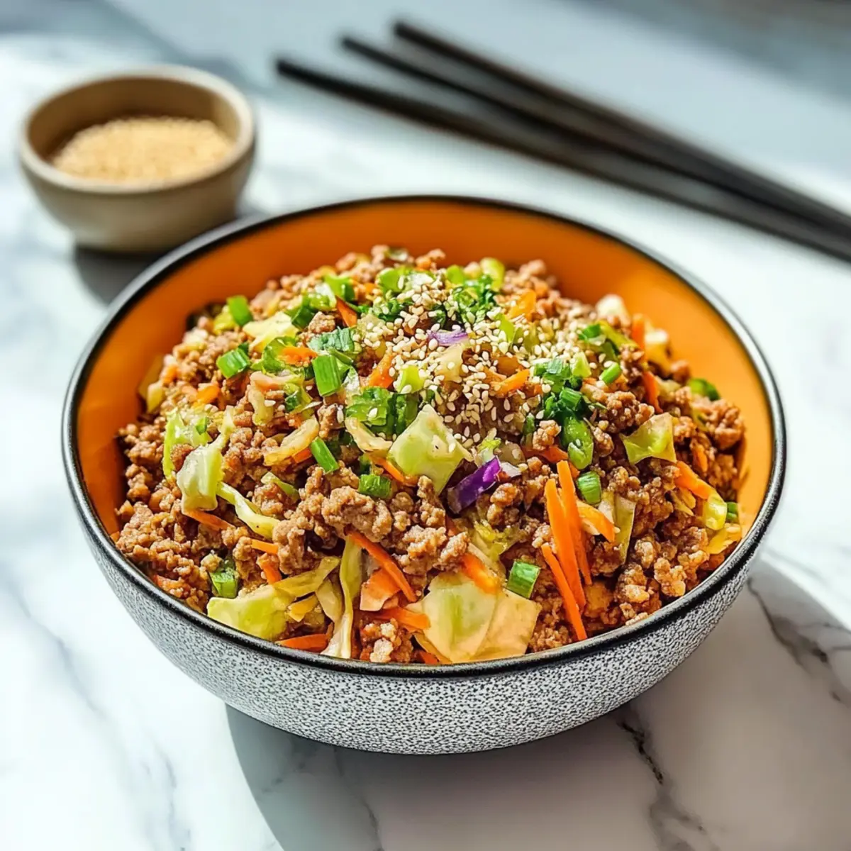keto egg roll in a bowl