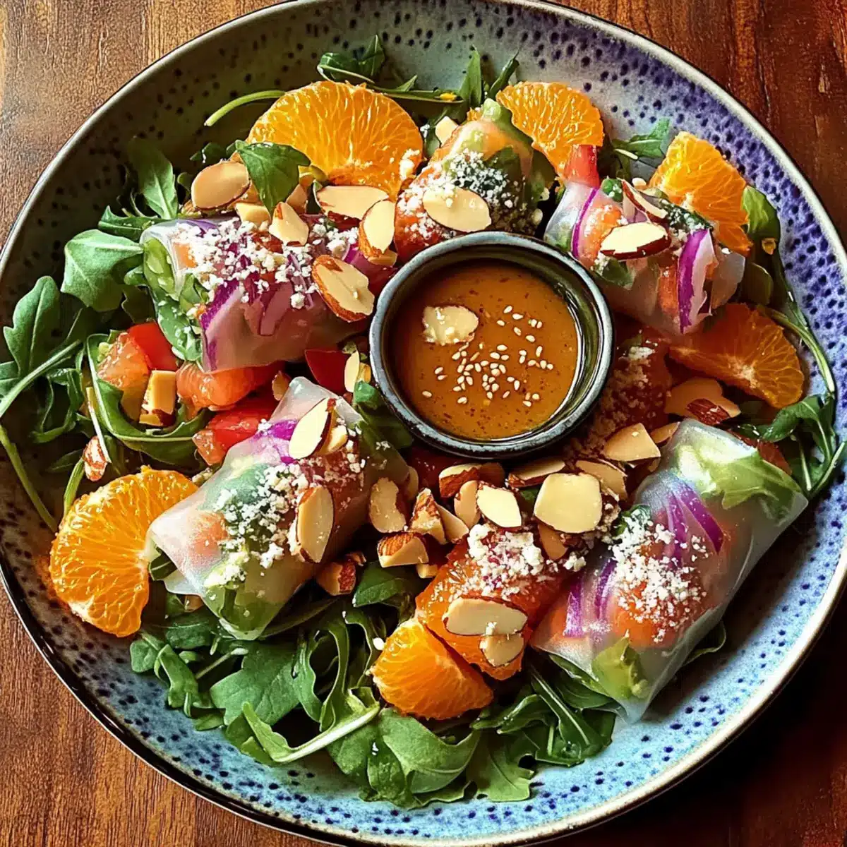 Vegetable Spring Rolls with Peanut Sauce