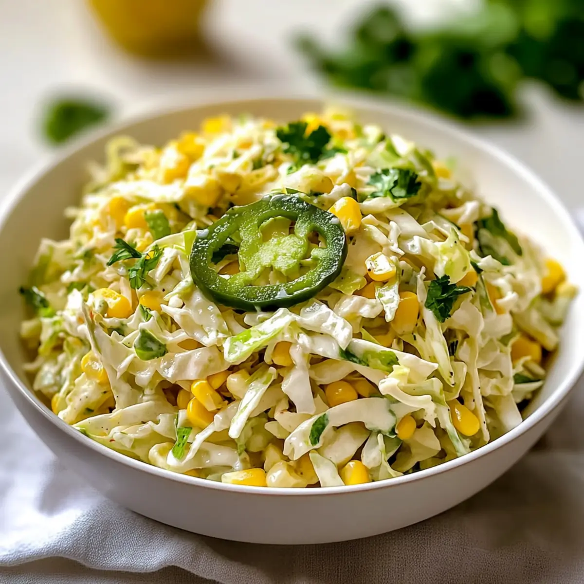 Spicy Jalapeno Corn Coleslaw
