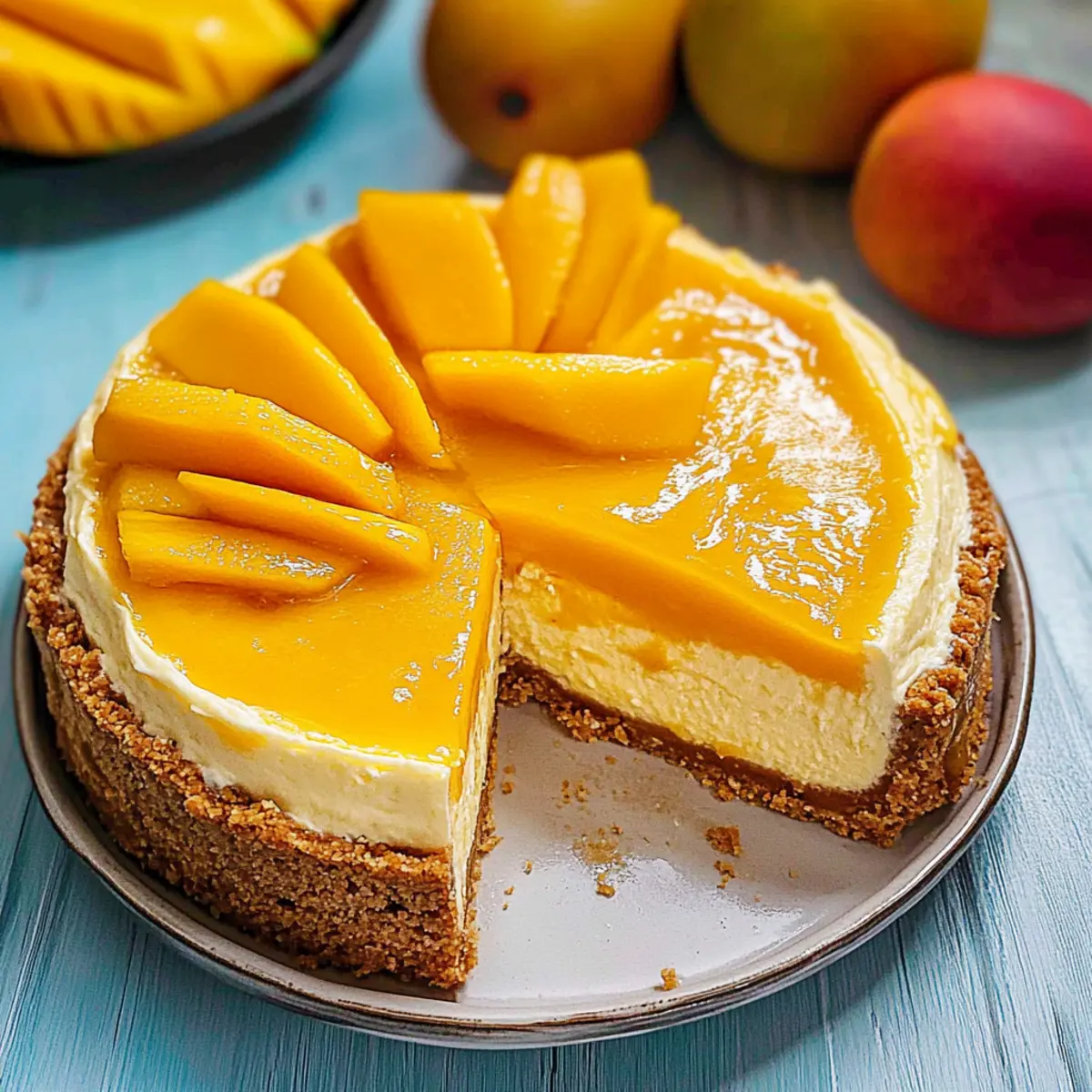 No Bake Mango Cheesecake