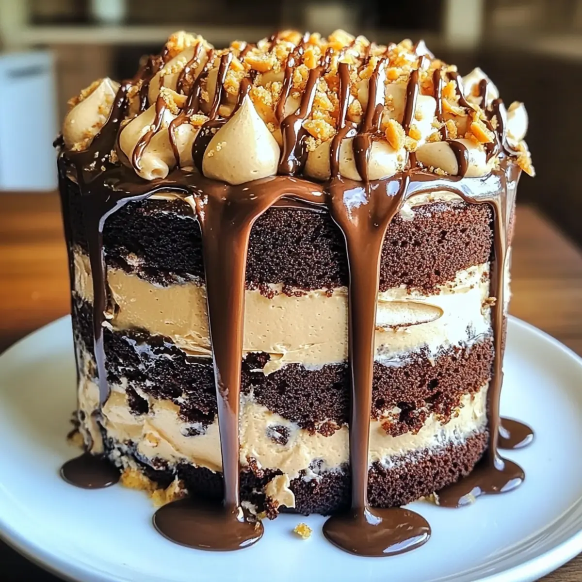 Luxurious Chocolate Peanut Butter Layer Cake Delight