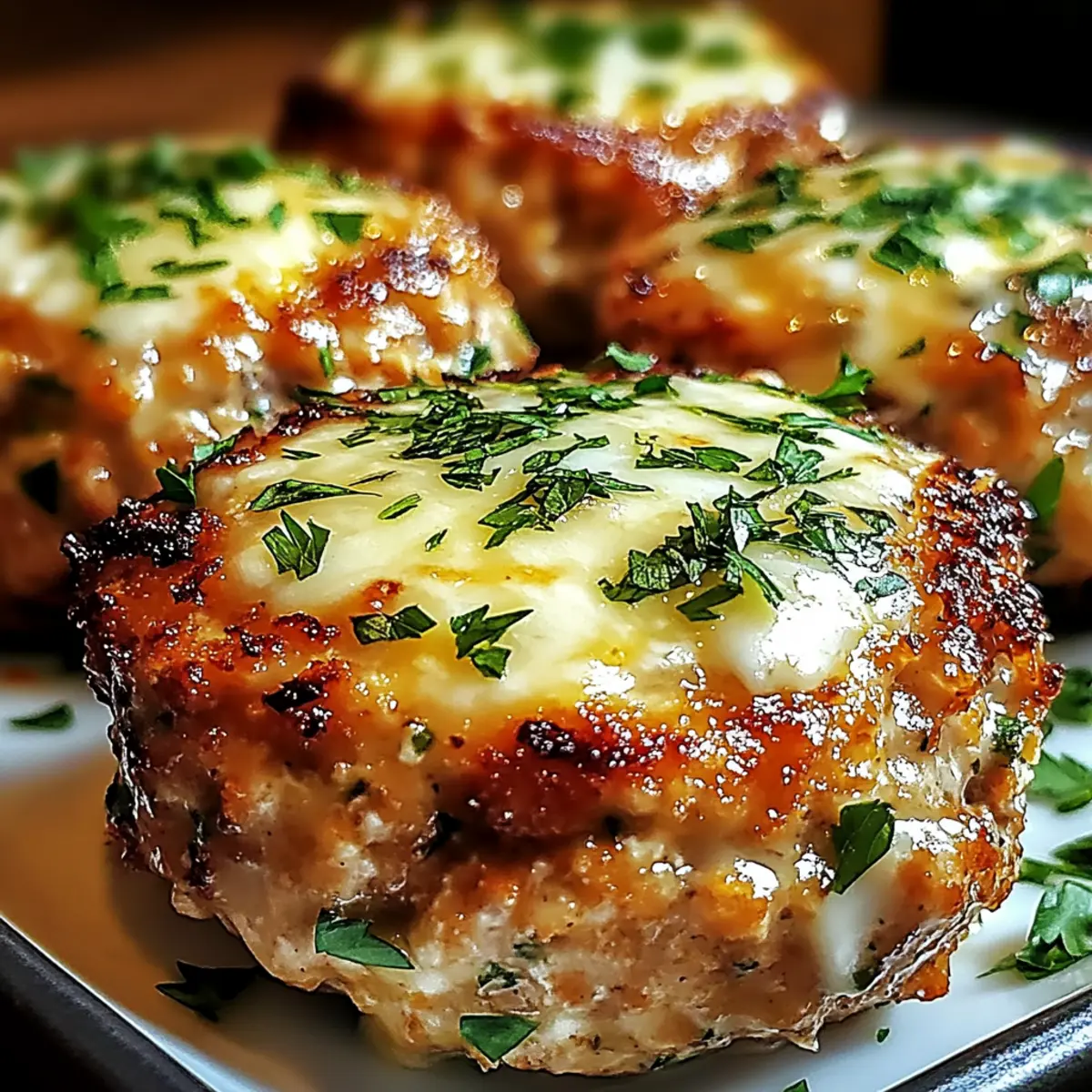 Garlic Parmesan Chicken Meatloaves