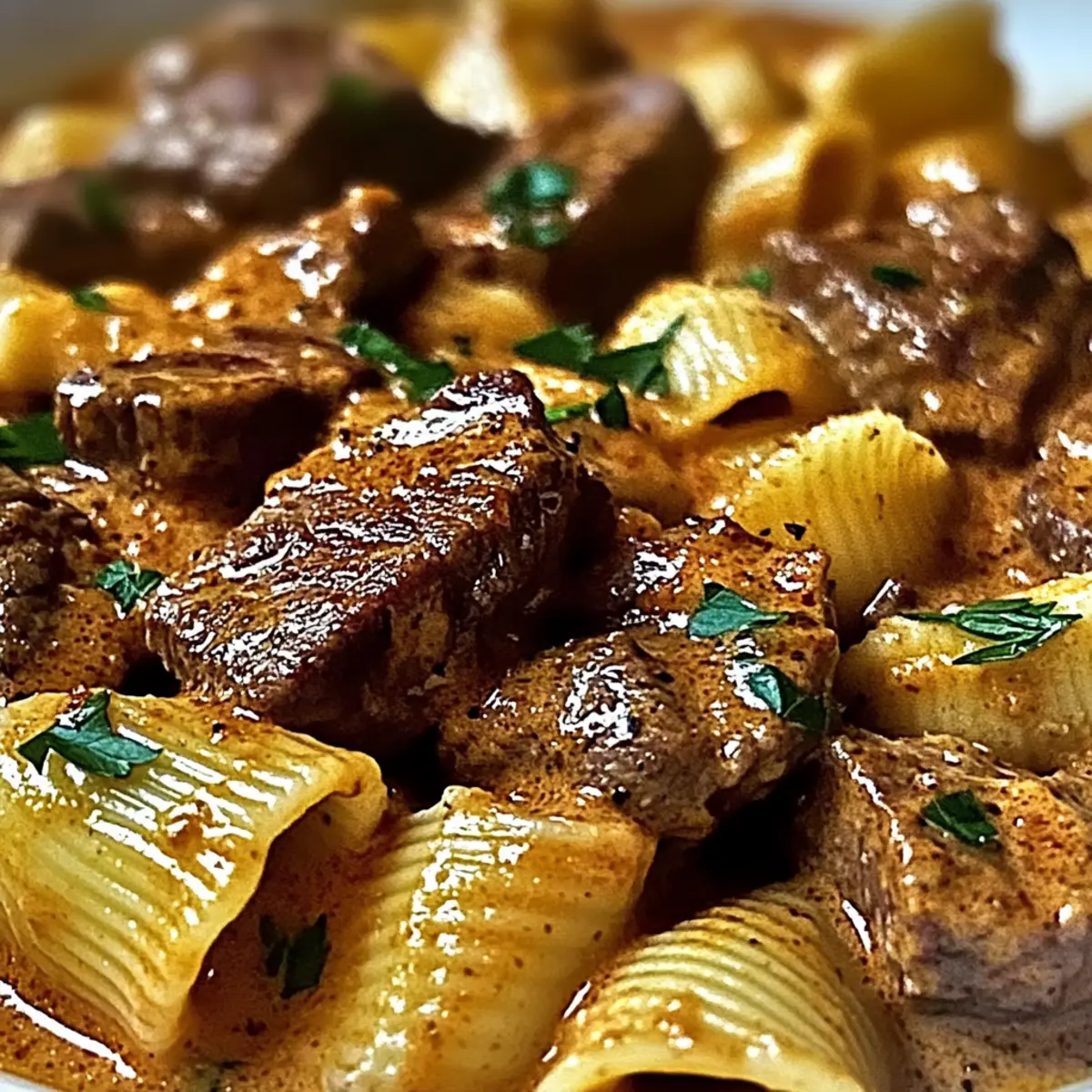 Creamy Paprika Steak and Shells