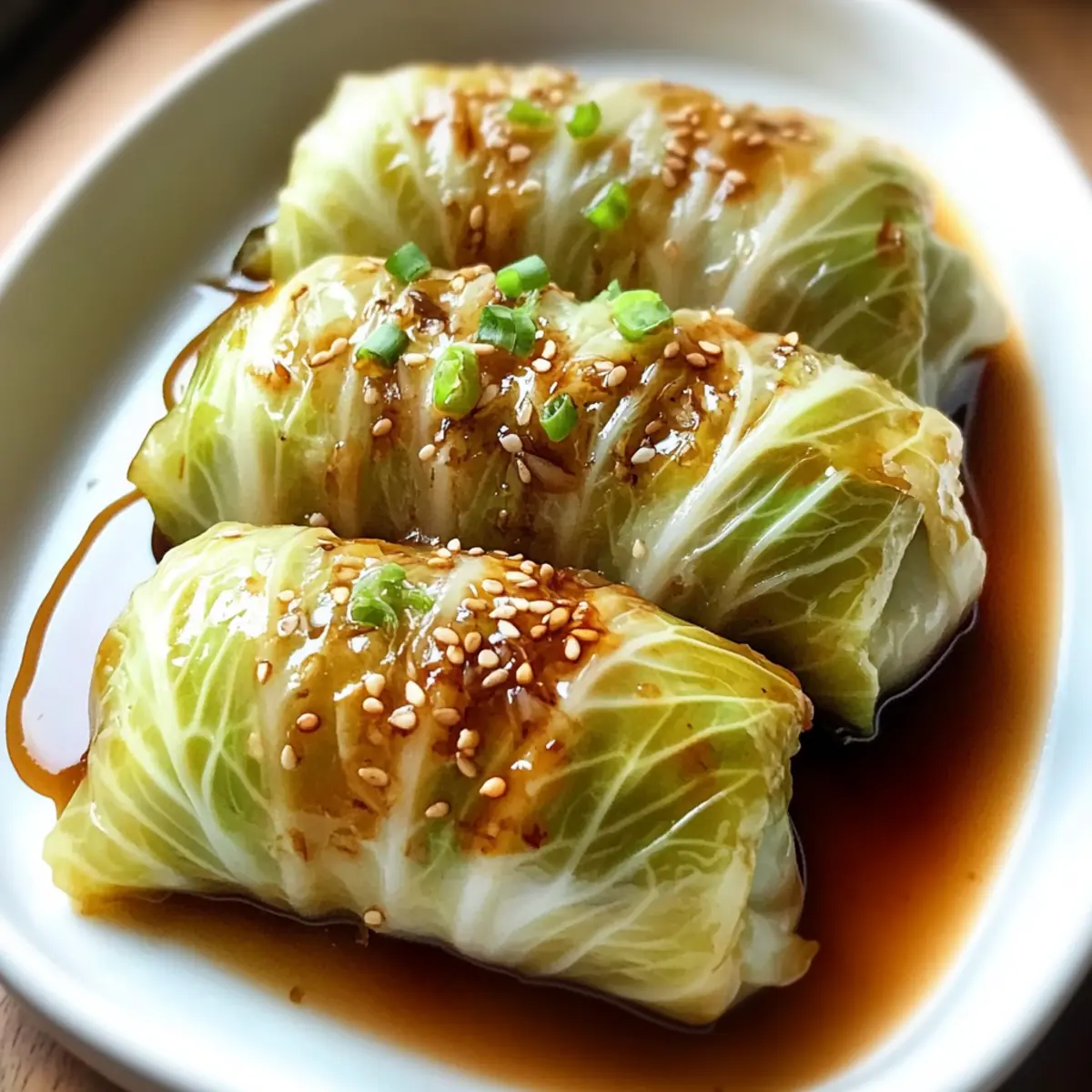 Savory Ginger Garlic Napa Cabbage Rolls