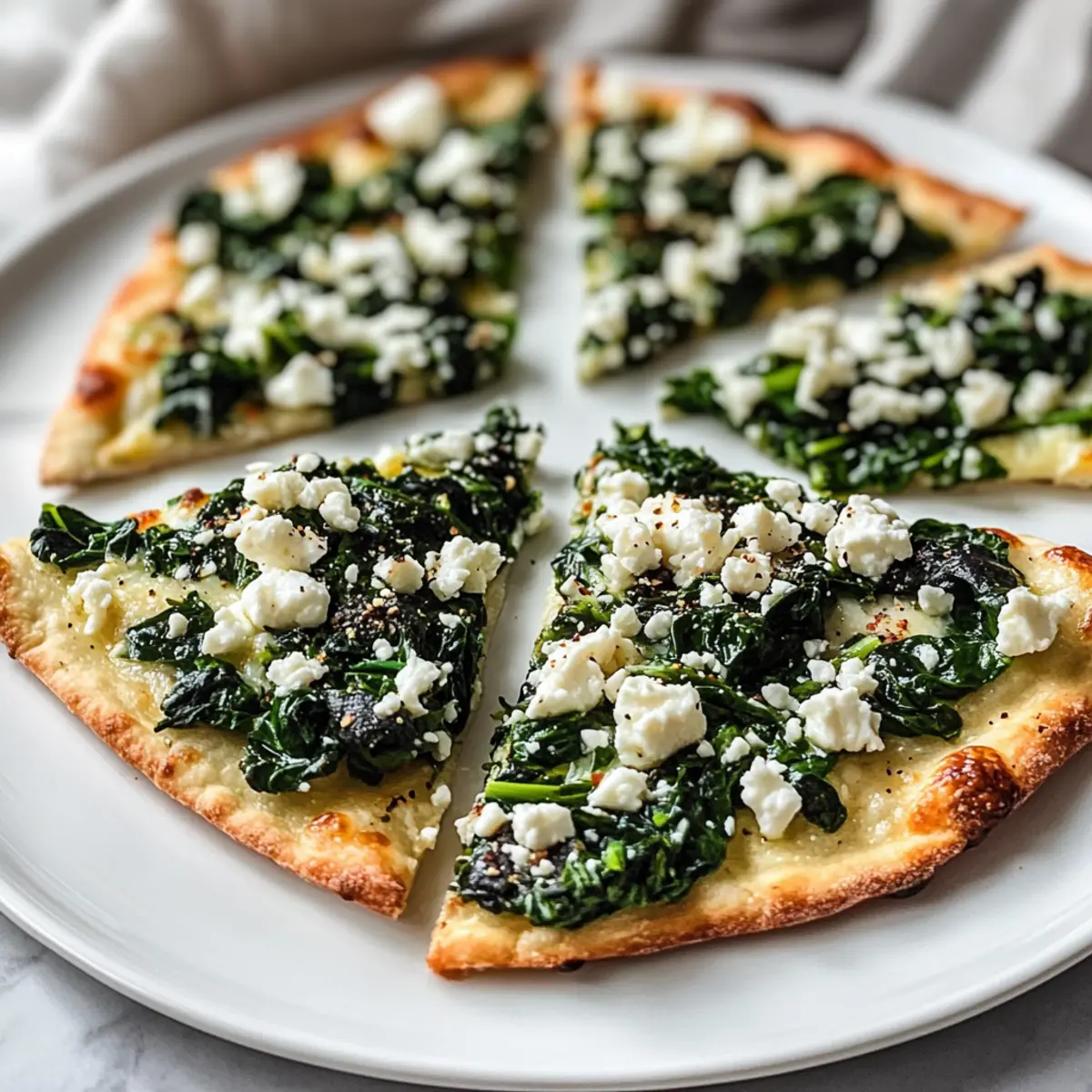 Delicious Spinach and Feta Flatbread Pizza