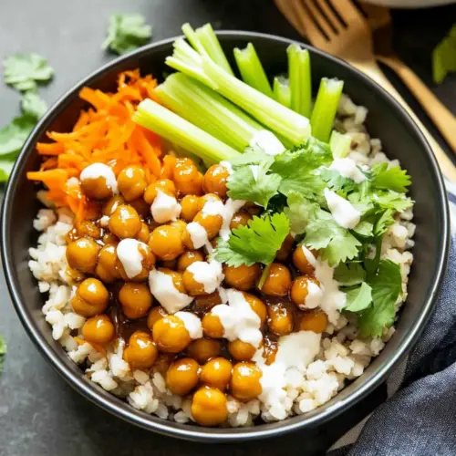 Hot Honey Chickpea Bowls