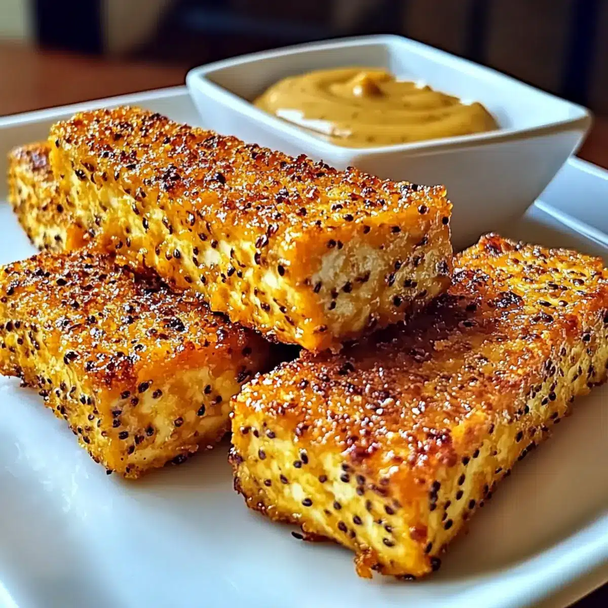 Crispy Baked Honey Mustard Tofu Tenders
