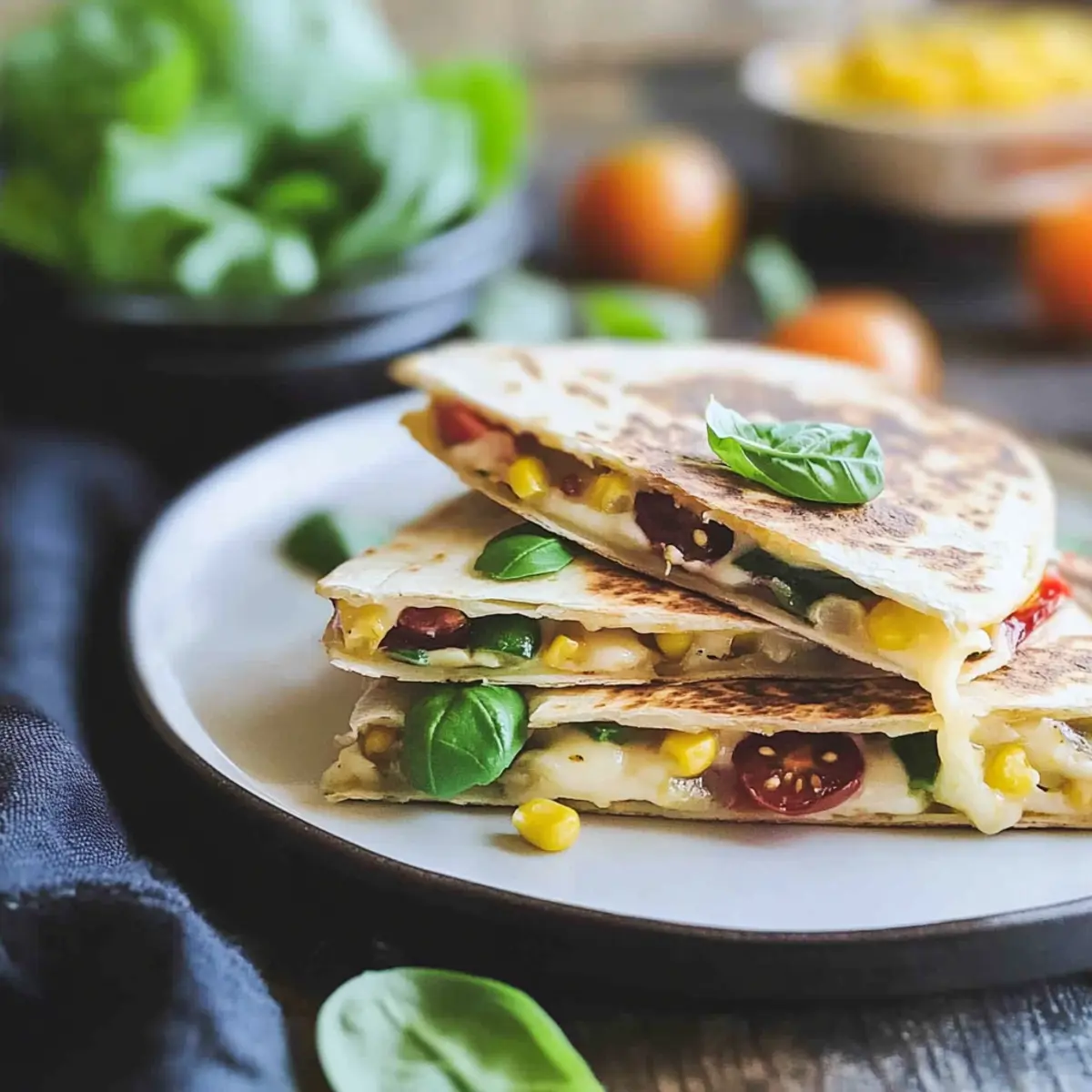 Summer Harvest Cheddar Quesadilla