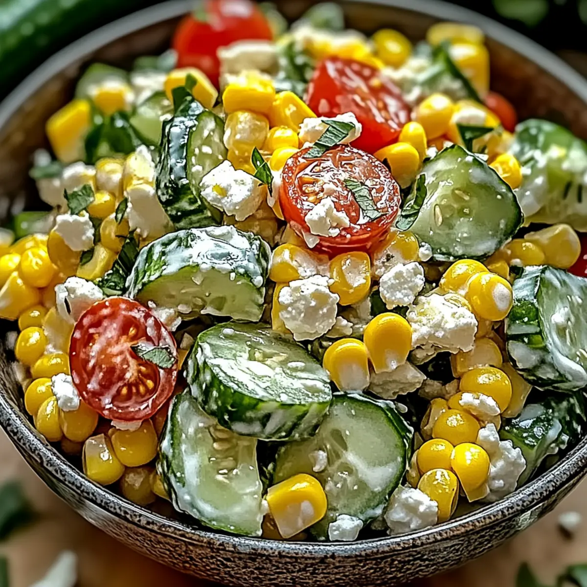 Street Corn Creamy Cucumber Salad