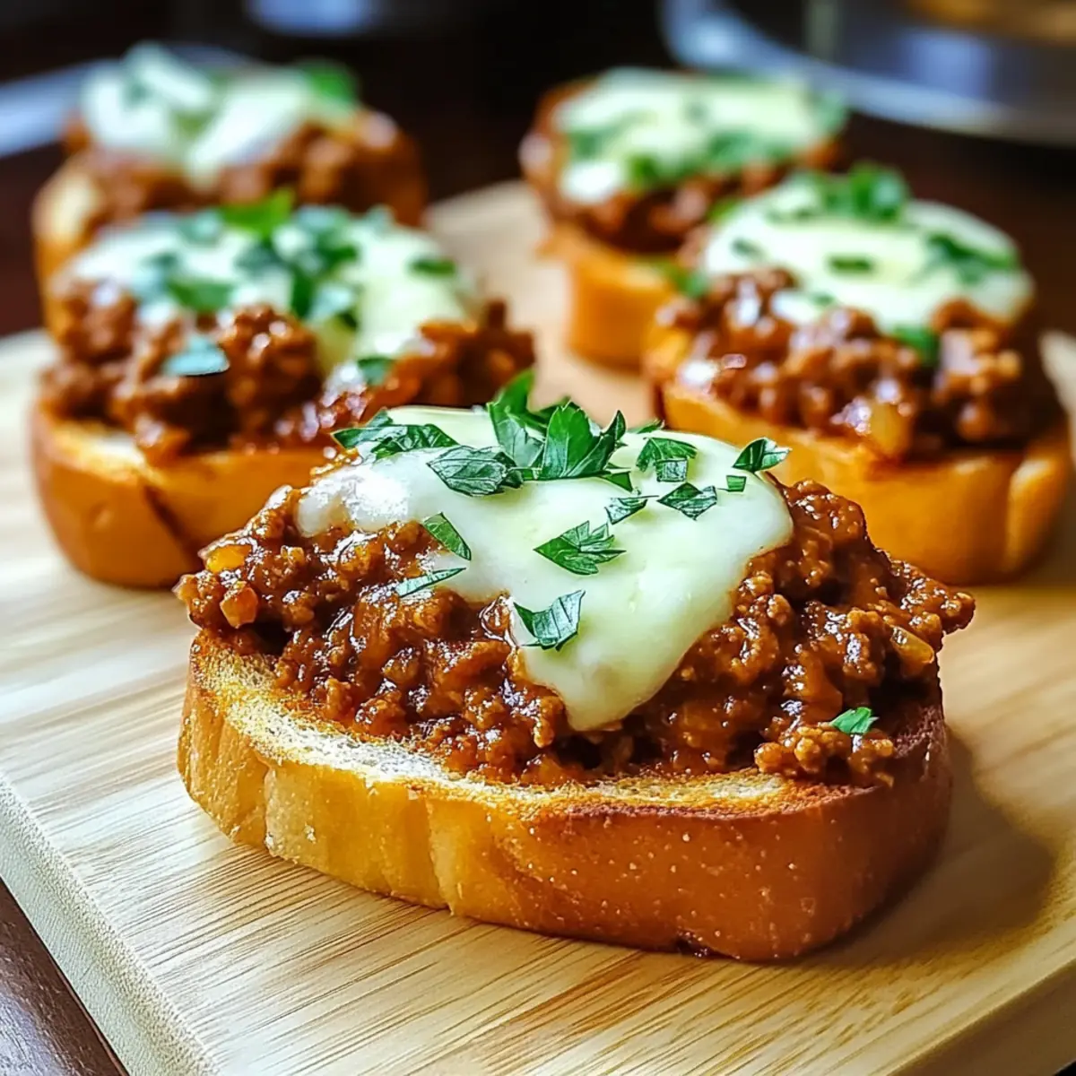 Open Face Garlic Toast Sloppy Joes