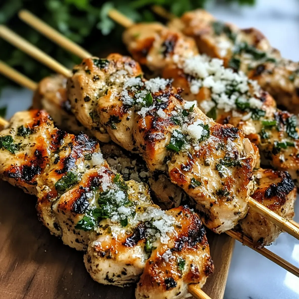 Savory Garlic Parmesan Chicken Skewers