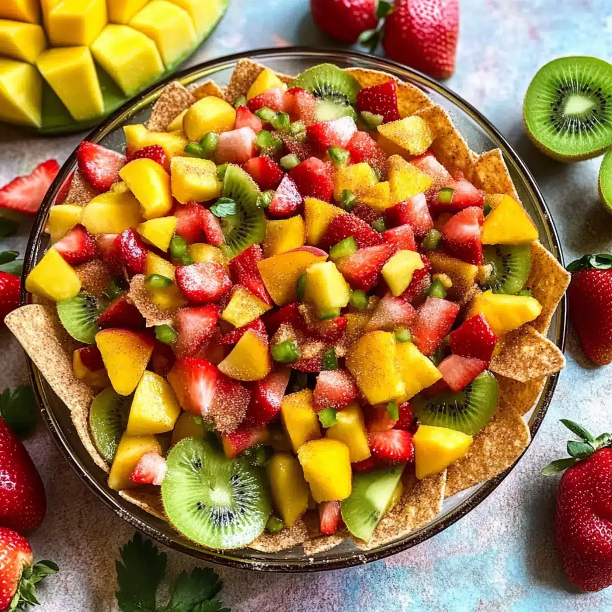 Fruit Salsa with Cinnamon Sugar Chips