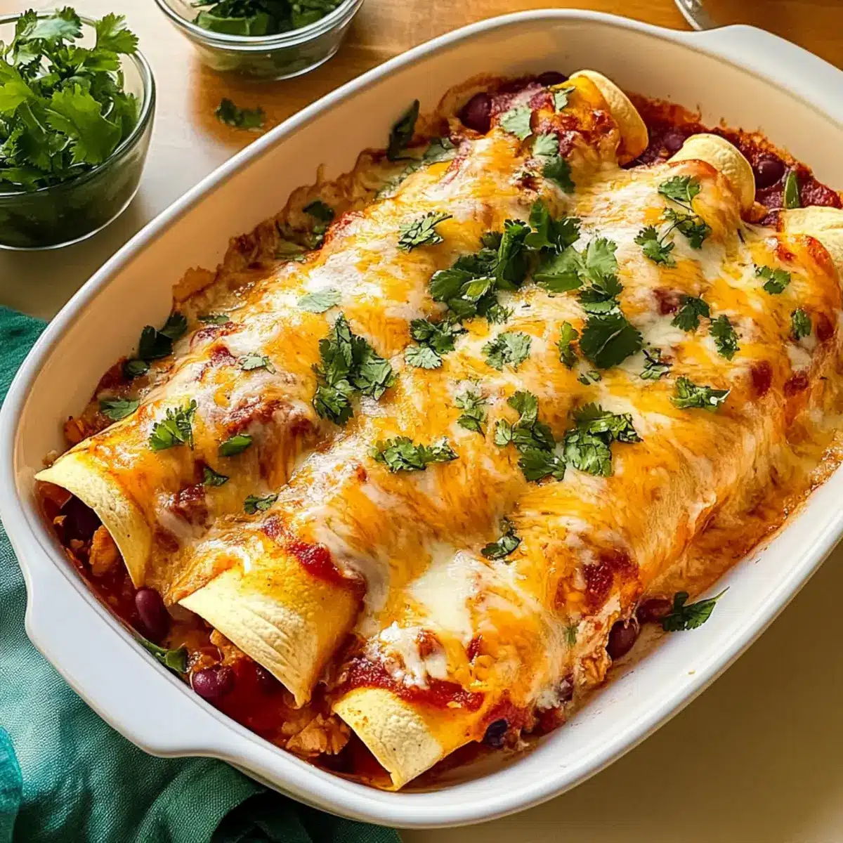 High Protein Chicken Enchiladas