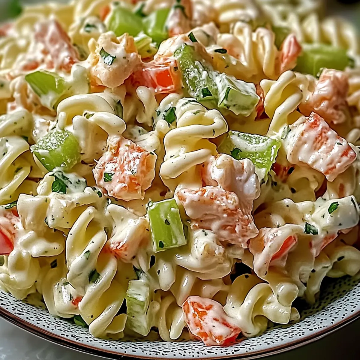 Homemade Crab Pasta Salad with Ranch Dressing