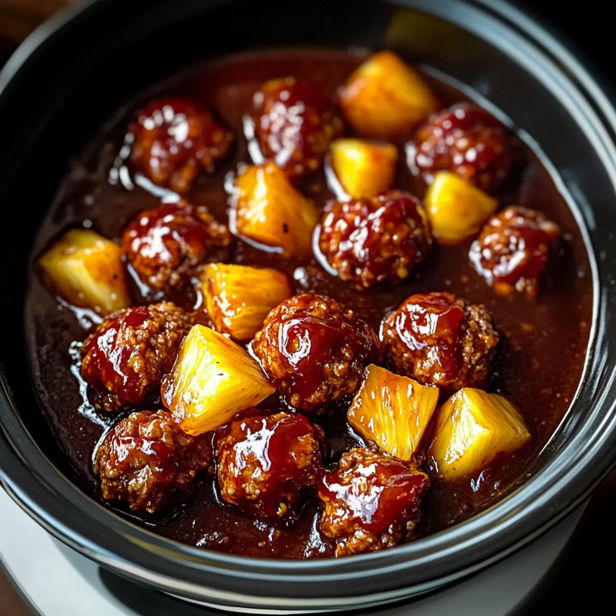 Slow Cooker Pineapple Barbecue Meatballs