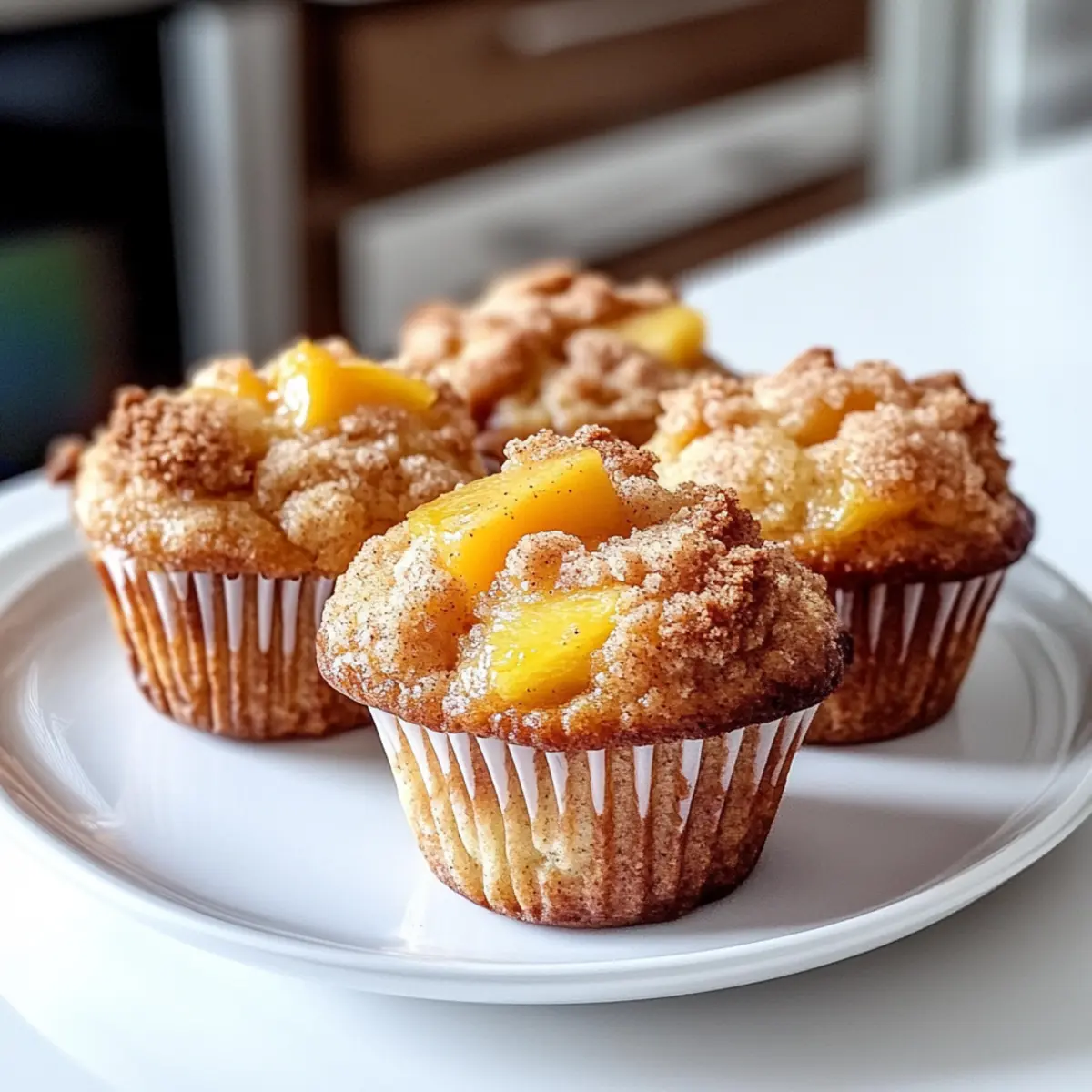 Homemade Peach Cobbler Muffins