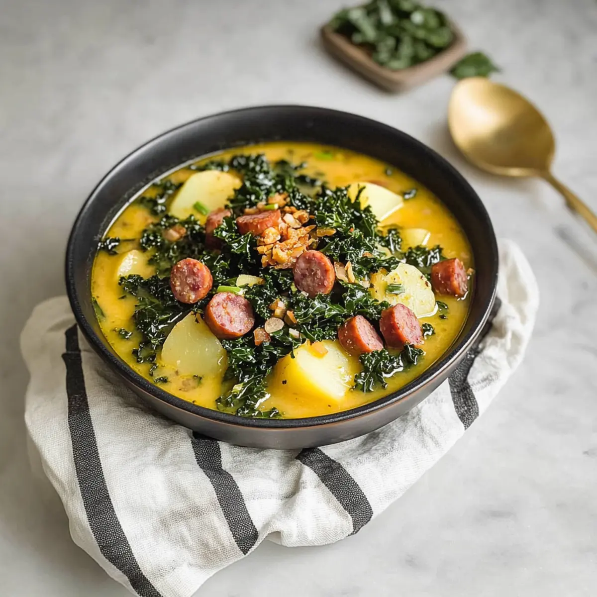 Hearty Potato Sausage and Kale Soup