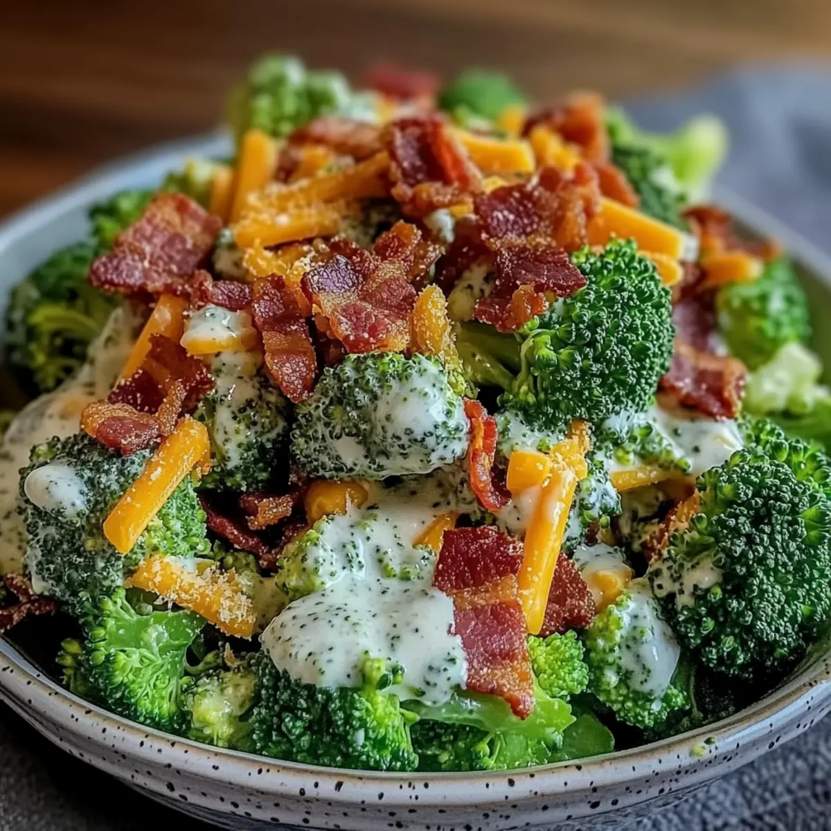 Savory Southern Broccoli Bacon Cheddar Salad