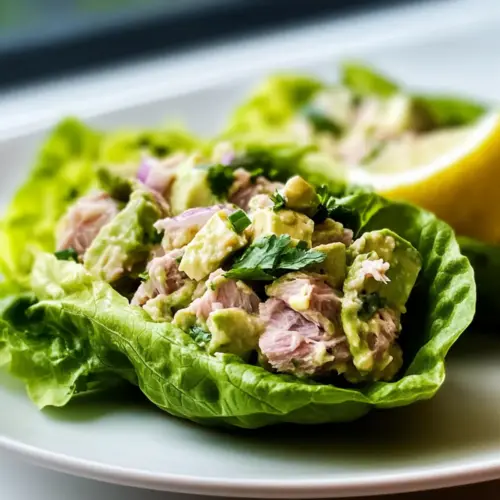 Avocado and Tuna Salad Lettuce Wraps