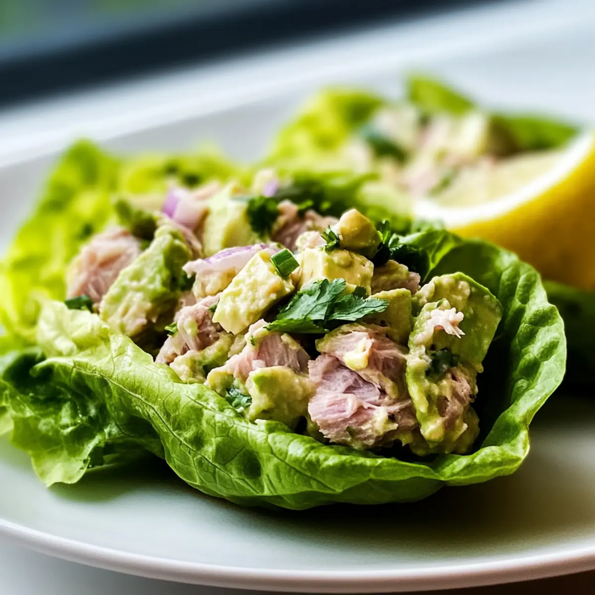 Avocado and Tuna Salad Lettuce Wraps
