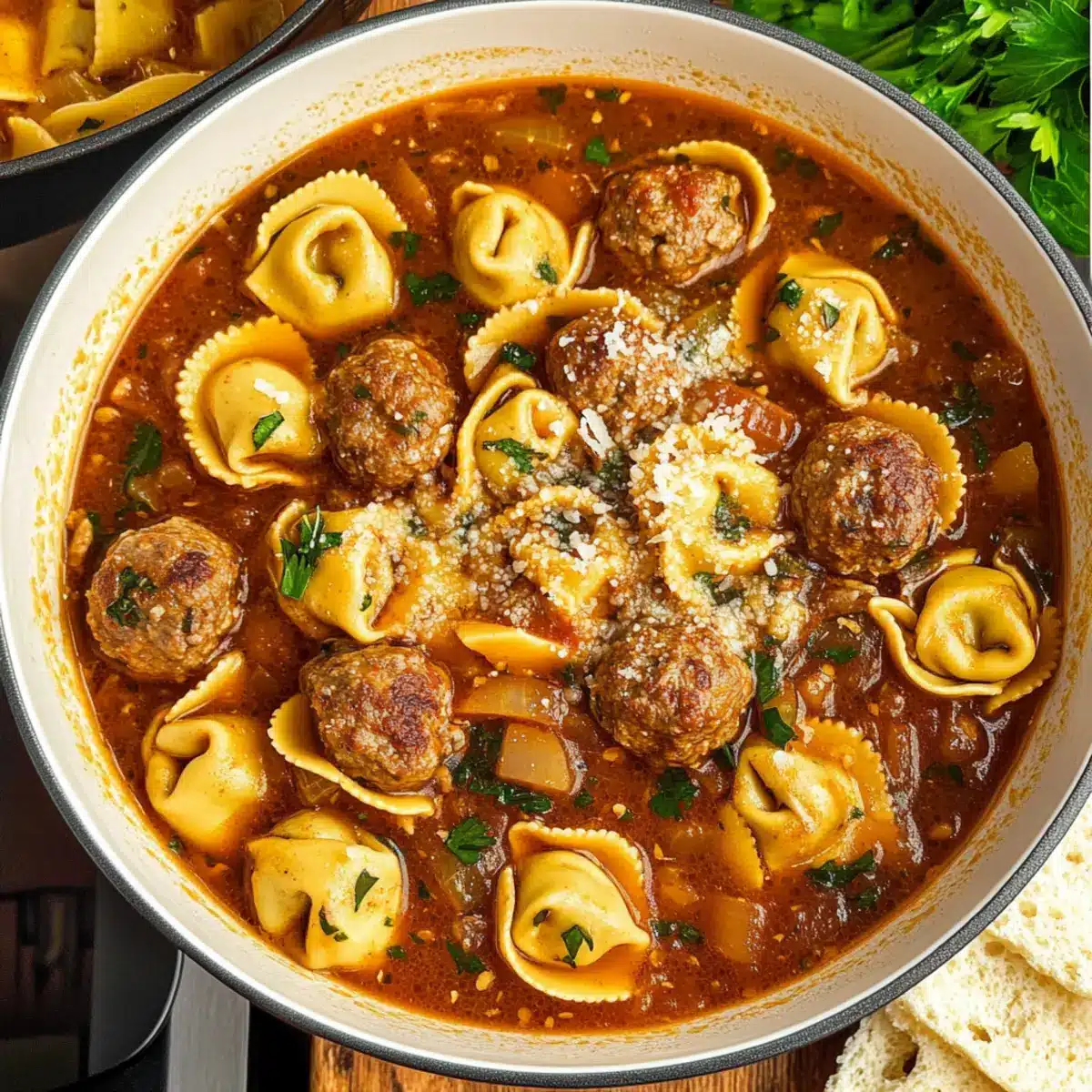 Tortellini Meatball Soup